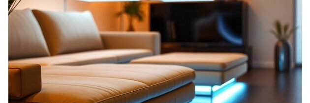 Oświetlenie LED pod meblami jako sposób na efekt lekkich i unoszących się mebli w aranżacji wnętrz